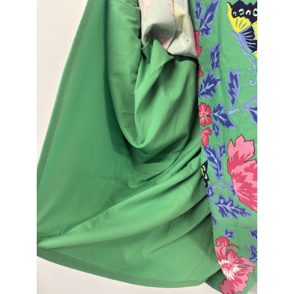 RSVP by Talbots Women's One Shoulder Fit and Flare Dress Sz 10 Green Floral #42‎ - Picture 7 of 10